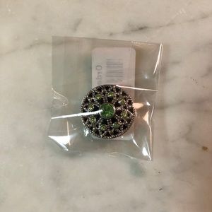 Magnolia & Vine green & silver large snap